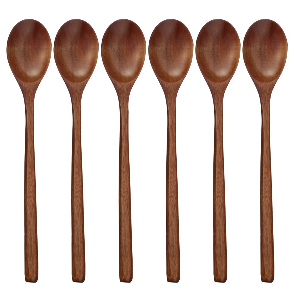 6 шт. деревянная ложка, посуда – обзор и цена Tea Coffee Utensils